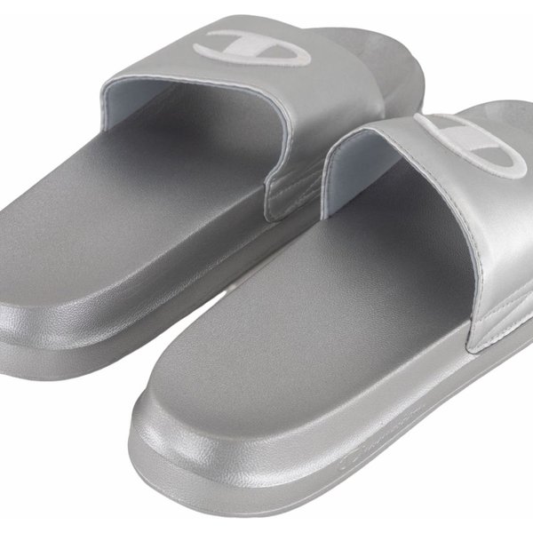 Klapki Slide Miami Platform Champion - srebrne