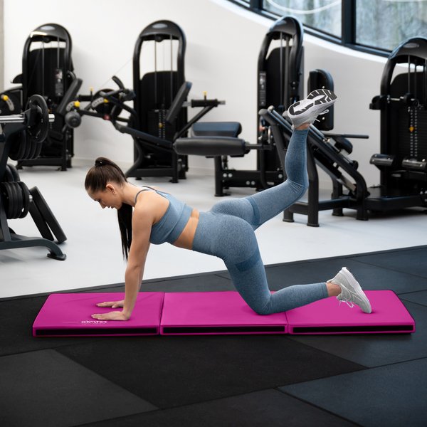 Materac gimnastyczny składany 180x60x5cm Gymtek - różowa
