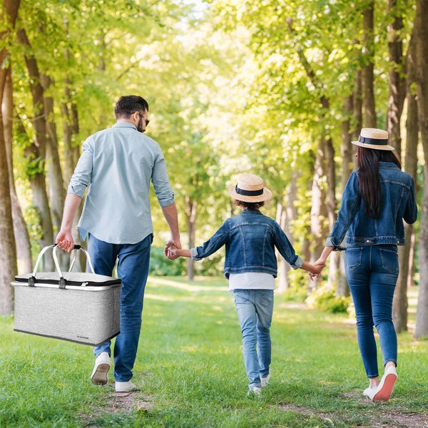 Kosz piknikowy, termiczny Outtec - szary