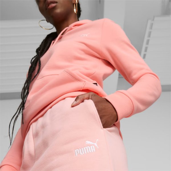 Spodnie dresowe damskie ESS+ Embroidery High-Waist Puma - różowe