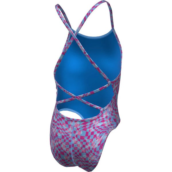Strój kąpielowy dziewczęcy Lace Up Back One Piece Nike Swim - fioletowy
