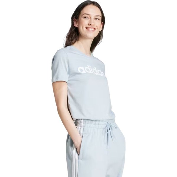 Koszulka damska Loungewear Essentials Slim Logo Tee Adidas - jasnoniebieska