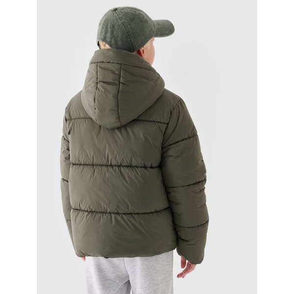 Kurtka puchowa chłopięca TDJAM463 4F - khaki