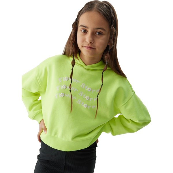 Bluza dziewczęca 4FJWSS24TSWSF0945 4F - żółty neon