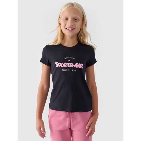 Koszulka dziewczęca TTSHF1543 4F - głęboka czerń