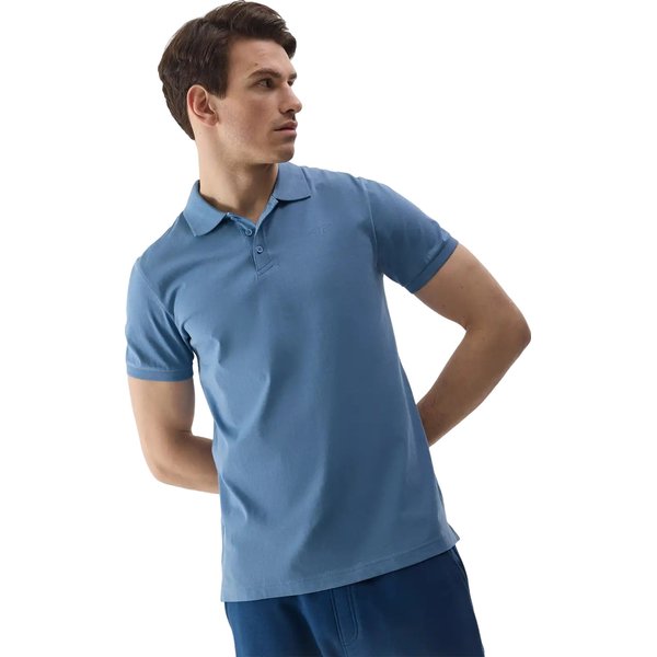 Koszulka męska polo 4FWSS24TPTSM129 4F - denim