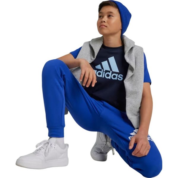 Koszulka juniorska Essentials Big Logo Adidas - granatowo-niebieska