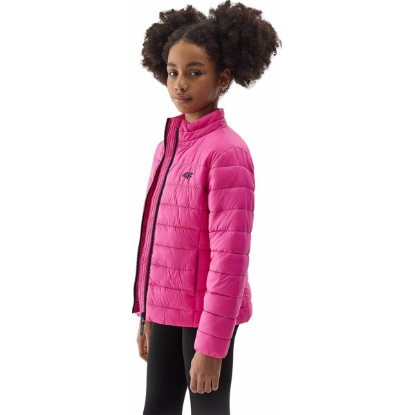 Kurtka puchowa dziewczęca 4FJWSS24TDJAF342 4F - ciemny róż