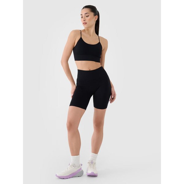 Legginsy, kolarki bezszwowe damskie TFSTF014 4F - głęboka czerń