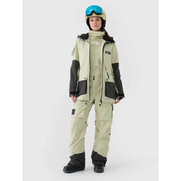 Spodnie snowboardowe damskie TFTRF701 4F - oliwkowy