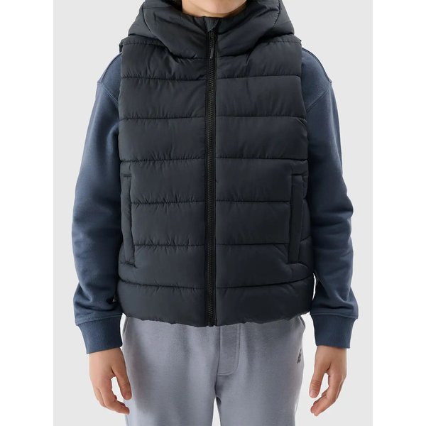 Kamizelka puchowa chłopięca TVJAM169 4F - głęboka czerń