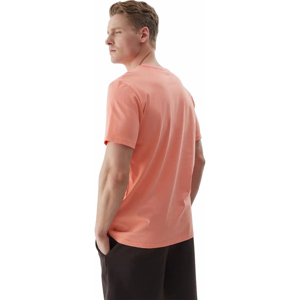 Koszulka męska 4FWSS24TTSHM1284 4F - łososiowy