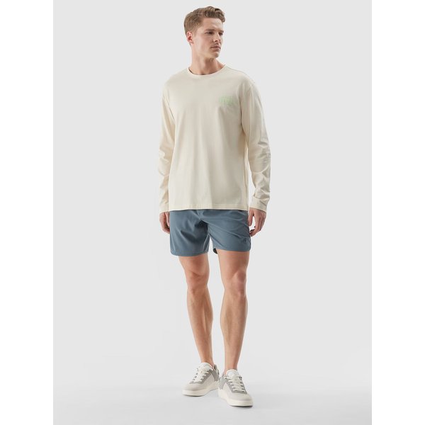 Longsleeve męski 4FWSS24TLONM246 4F - beż