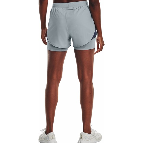 Spodenki damskie Fly By Elite 2w1 Under Armour - Harbor Blue / Reflective