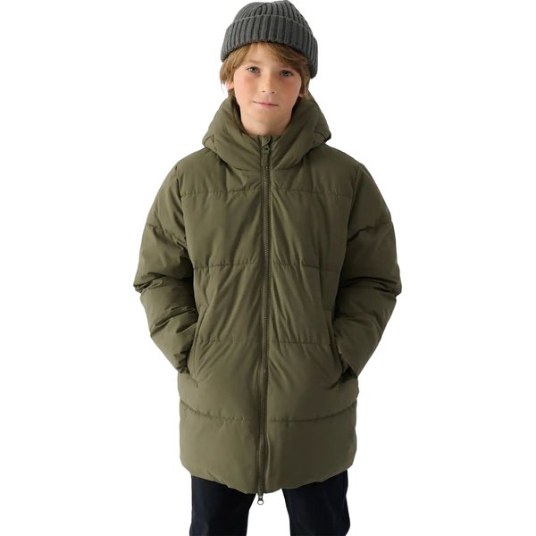 Płaszcz puchowy chłopięcy TDJAM464 4F - khaki