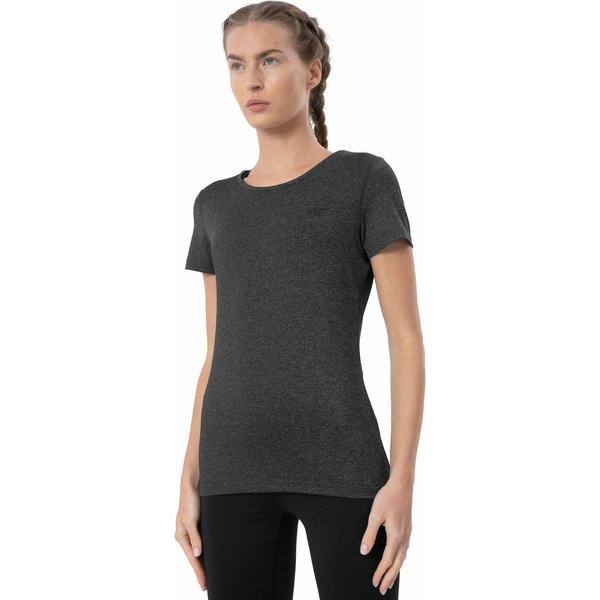 Koszulka damska 4FSS23TFTSF262 4F - czarny melanż