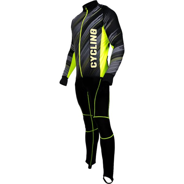 Bluza rowerowa ocieplana SR0038 Stanteks - czarno-zielona