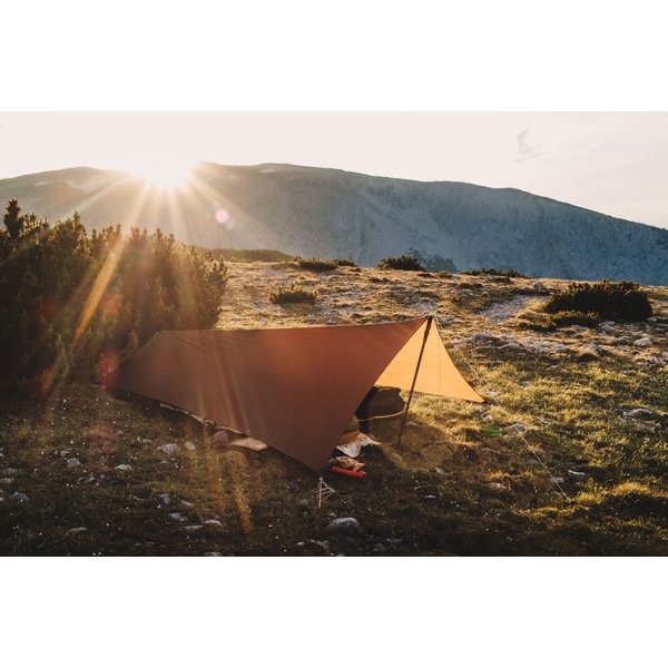 Płachta biwakowa, tarp Zmora 280x260/160cm Lesovik - Walnut Brown