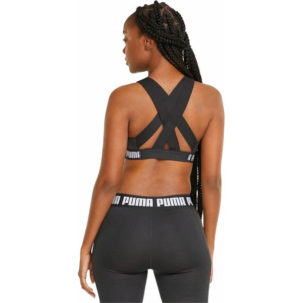 Biustonosz sportowy damski Mid Impact Feel it Puma - czarny