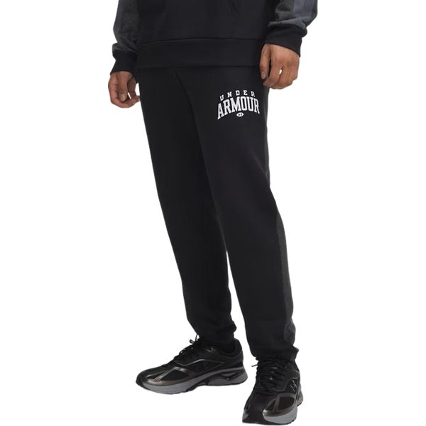 Spodnie dresowe męskie Rival Fleece Colorblock Under Armour - Black / Castlerock / White