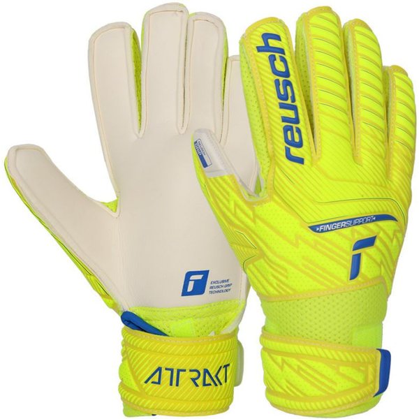 Rękawice bramkarskie Attrakt Grip Finger Support Junior Reusch