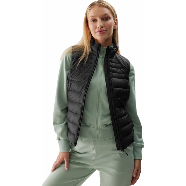 Kamizelka puchowa damska 4FWSS24TVJAF111 4F - głęboka czerń