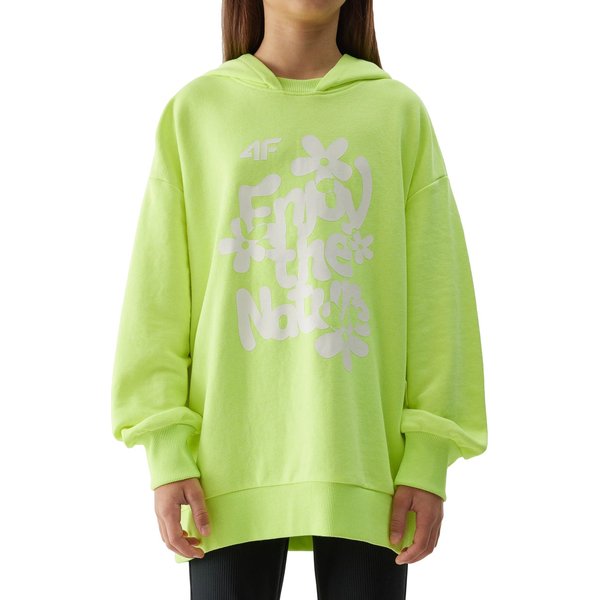 Bluza dziewczęca 4FJWSS24TSWSF0941 4F - żółty neon