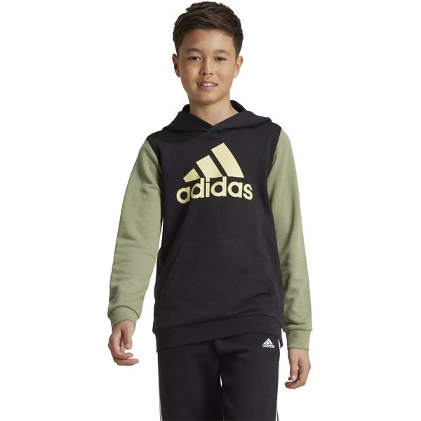 Bluza juniorska Essentials Big Logo Colorblock Adidas - czarno-zielona