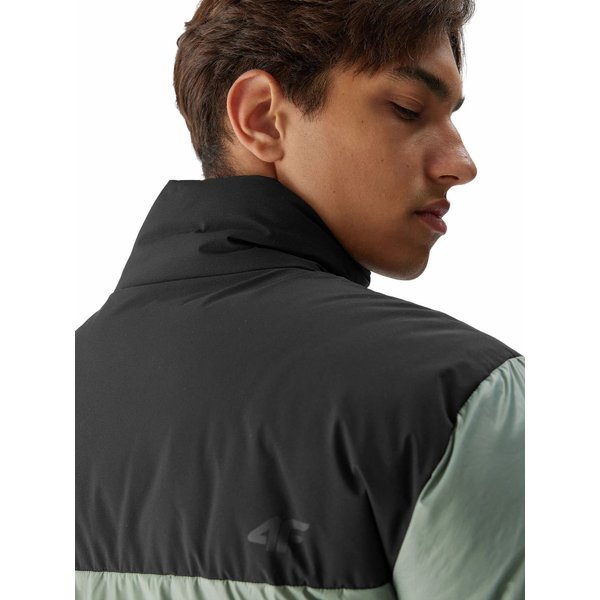 Kurtka puchowa męska 4FWAW23TDJAM348 4F - oliwkowy