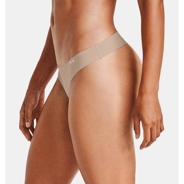 Stringi damskie Pure Stretch Thong 3-pak Under Armour - czarne/beżowe/miks