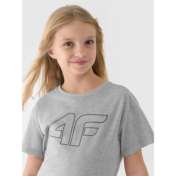 Koszulki dziewczęce TTSHF2333 4F - szary melanż