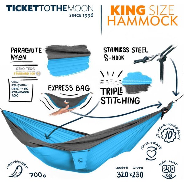Hamak 2-osobowy King Size Ticket To The Moon - navy blue/navy blue