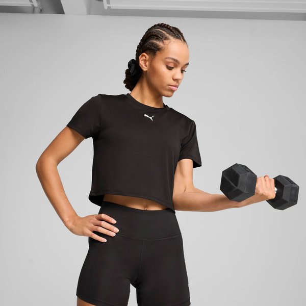 Koszulka, crop top damski Train All Day Essential Puma - black