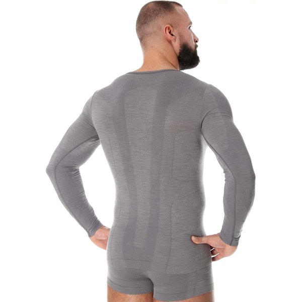 Longsleeve termoaktywny męski Comfort Wool Brubeck - szary