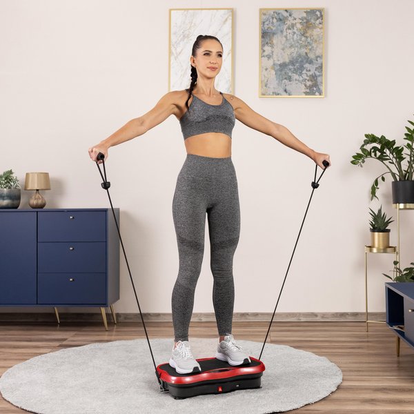 Platforma wibracyjna z pilotem Gymtek - czerwona