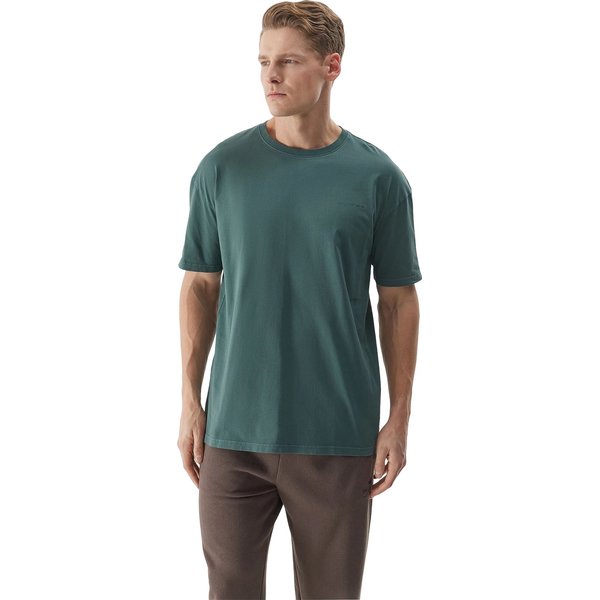 Koszulka męska 4FWSS24TTSHM1316 4F - oliwkowy