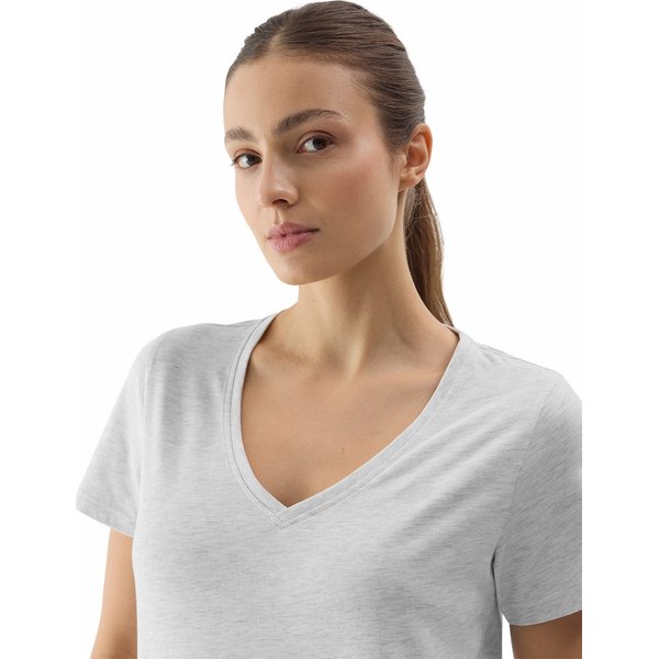 Koszulka damska 4FWSS24TTSHF1162 4F - chłodny jasny szary melanż