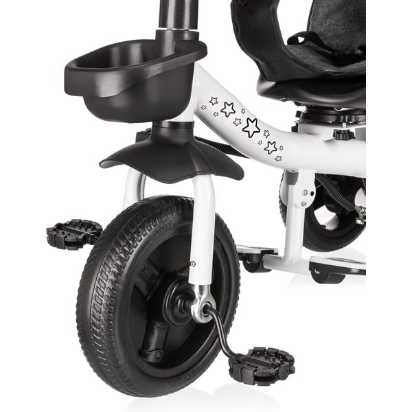 Rowerek trójkołowy 3w1 obracany Stars - szary