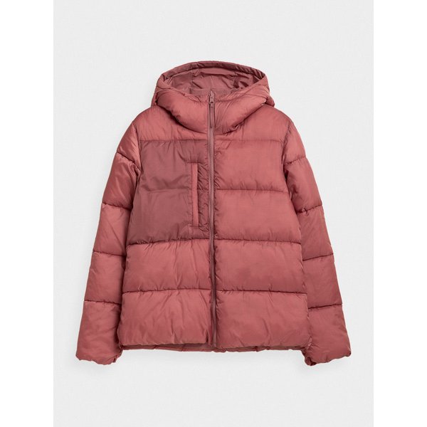 Kurtka puchowa dwustronna damska HOZ21 KUDP604 Outhorn - różowa