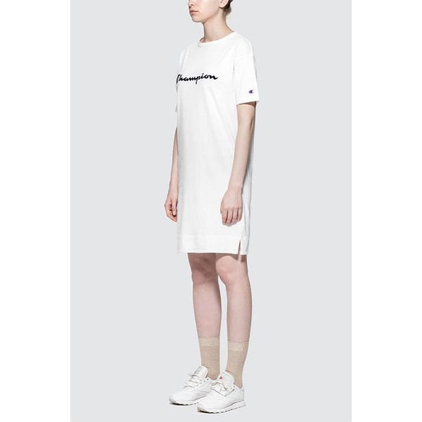 Sukienka damska Big Script Logo Champion - biała