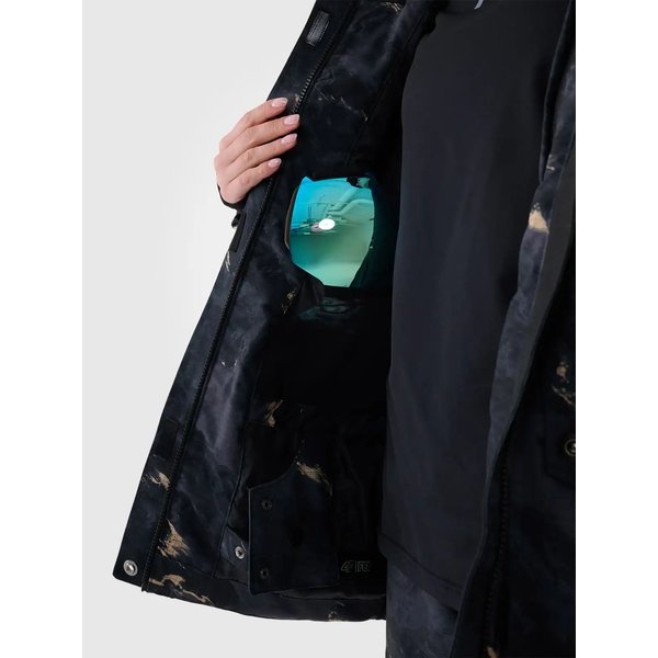 Kurtka snowboardowa damska TTJAF586 4F - multikolor allover