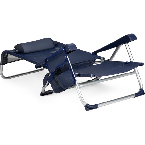 Krzesło plażowe z funkcją leżaka Sun Flex 2w1 Outtec - granatowe
