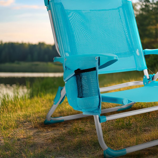 Krzesło plażowe z funkcją leżaka Sun Lite 2w1 Outtec - turkusowy