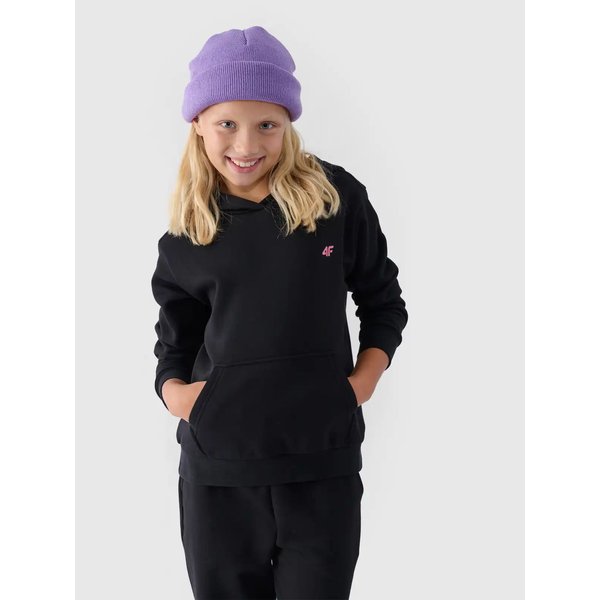 Bluza dziewczęca 4FJWMM00TSWSF1316 4F - głęboka czerń