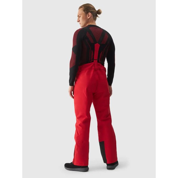Spodnie narciarskie męskie na szelkach TFTRM0756 4F - czerwony