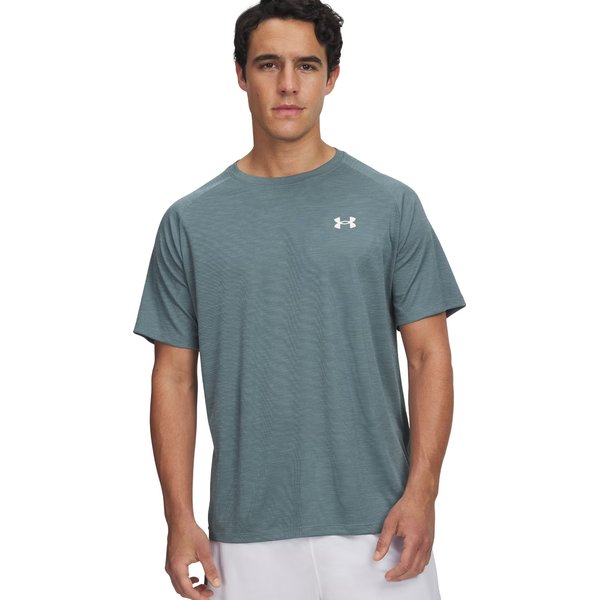 Koszulka męska Tech Textured Under Armour - Jasper Blue/White