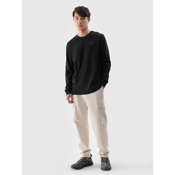 Longsleeve męski TLONM432 4F - głęboka czerń