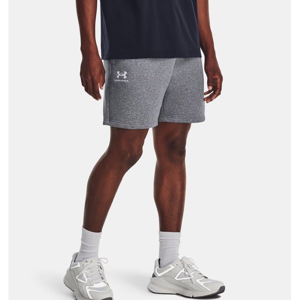 Spodenki męskie Essential Fleece Under Armour - Pitch Gray Medium Heather/White
