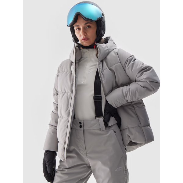 Kurtka narciarska damska TTJAF573 4F - chłodny jasny szary