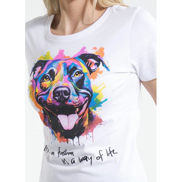 Koszulka damska Watercolor Pitbull West Coast - White